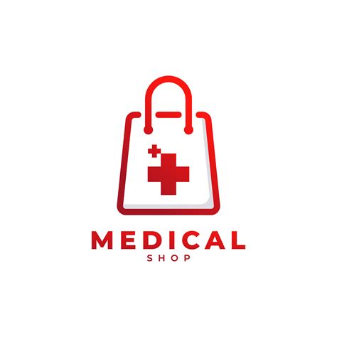 Shopping Bag Icon with Hospital Paramedic Medical Logo. Medical Store Logo Template Element ...