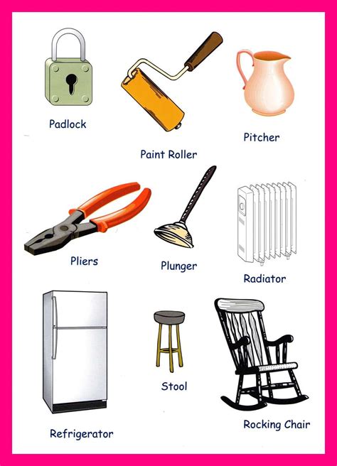 Household Items Vocabulary For Kids