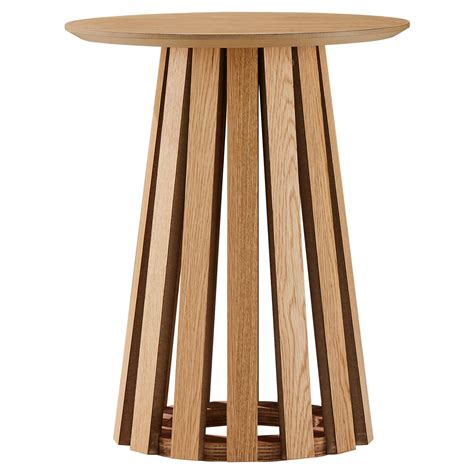Haneda Wooden Round Side Table, Natural