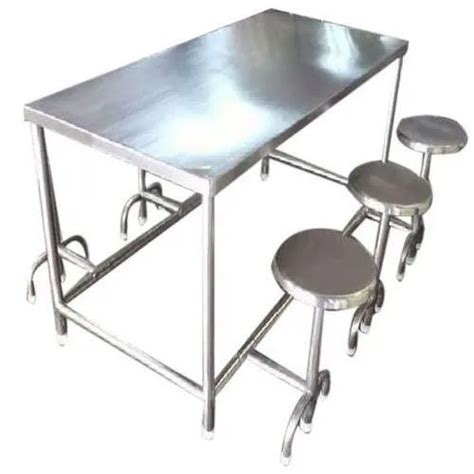 Rectangular Matt Finish Stainless Steel Dining Table, Size: 450*950 Mm ...