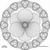 August Mandala  Poppy And peridot To Print color Png Version sketch template