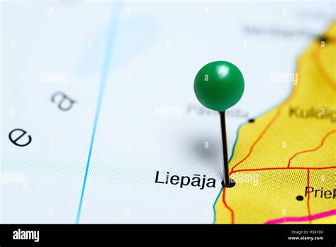 Liepaja pinned on a map of Latvia Stock Photo - Alamy