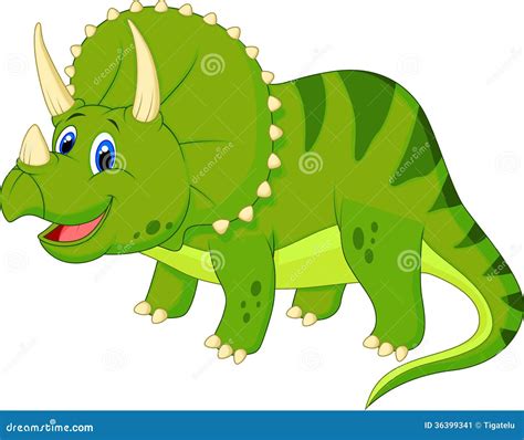 Cute triceratops cartoon stock vector. Illustration of dino - 36399341