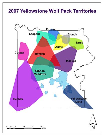 2007 Wolf Packs Map - provided by Yellowstone National Park ...