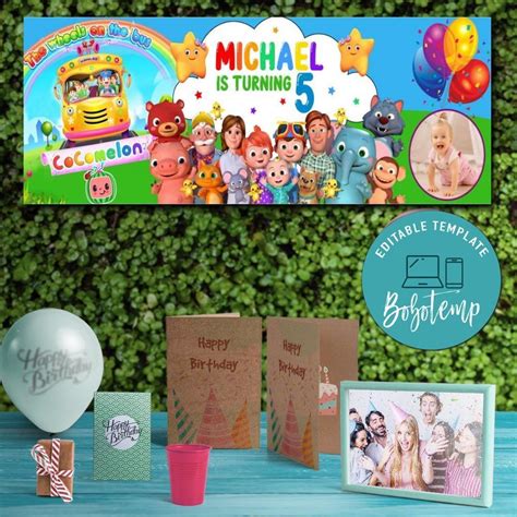 Cocomelon Birthday Banner Digital File Customizable Template Instant ...