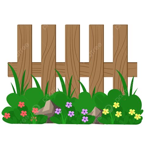Grass Growing Clipart Hd PNG, Grass And Flowers Grow, Grass, Flower, Wooden Fence PNG Image For ...