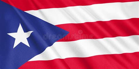 Puerto Rico Flag Waving With The Wind. Stock Illustration - Illustration of blue, area: 117698620