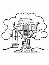Beautiful Treehouse Coloring Page · Creative Fabrica sketch template