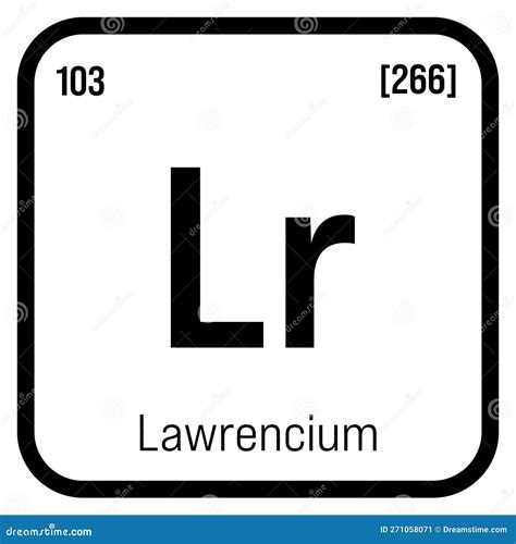 Lawrencium, Lr, Periodic Table Element Stock Illustration ...