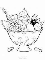 Free Printable Yogurt And Fruits Coloring Page · InkPx sketch template