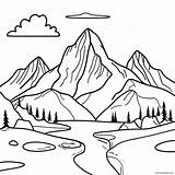 Majestic Mountain Range Coloring Page 65194 51608 sketch template