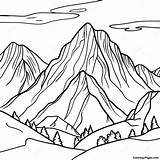 Majestic Alps Mountain Range Coloring Page  Pagescom sketch template
