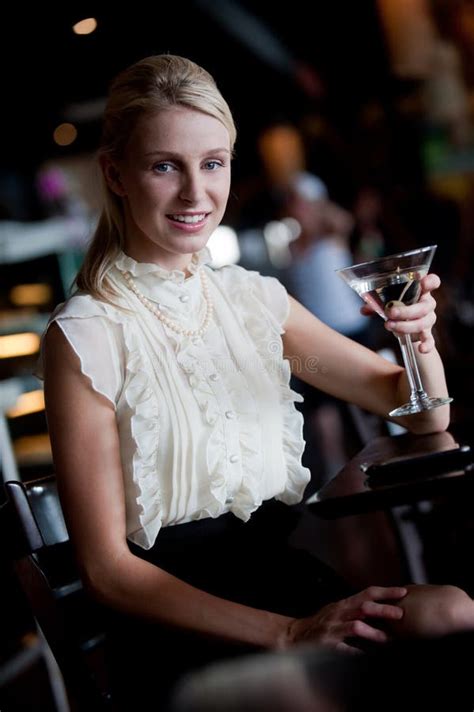 Woman in Bar stock image. Image of slim, blonde, female - 8285077