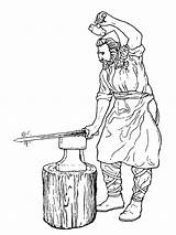 Hephaestus Striking A Sledge Hammer Coloring Page  Free Printable sketch template