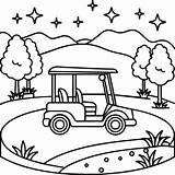 golf cart coloring Pages 49532090 Vector Art At Vecteezy sketch template