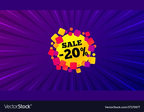 Sale 20 percent off banner discount sticker shape Vector Image