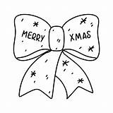 Cute Christmas bow Hand Drawn Doodle Style Vector Illustration  sketch template