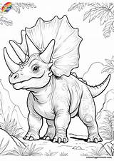 Dinosaur Coloring Pages Triceratops sketch template