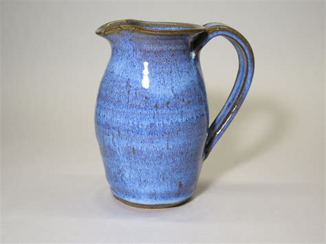 SWD Pottery: Buy Vermont Handmade, Hand Thrown Stoneware Pottery 1 Pint Pitchers Online, Blue ...