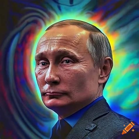 Surreal artwork of vladimir putin with wings and a halo on Craiyon