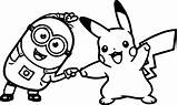 Minion Kevin Golf Dancing With Pikachu Coloring Pages  Cartoons sketch template