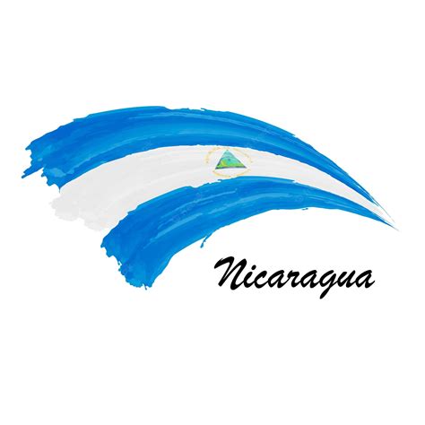 Premium Vector | Watercolor painting flag of Nicaragua Hand drawing ...