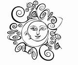 Sun And Moon Coloring Pages sketch template
