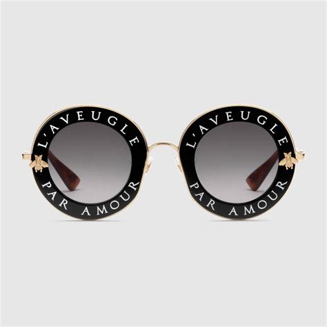 Gucci Round-frame Metal Sunglasses - Black Acetate | ModeSens | Metal sunglasses, Round lens ...