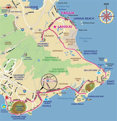 Lanikai Beach Oahu Map - Island Maps