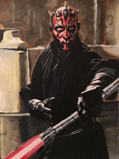 A Darth Maul painting I did that I hoped to finish before watching ...