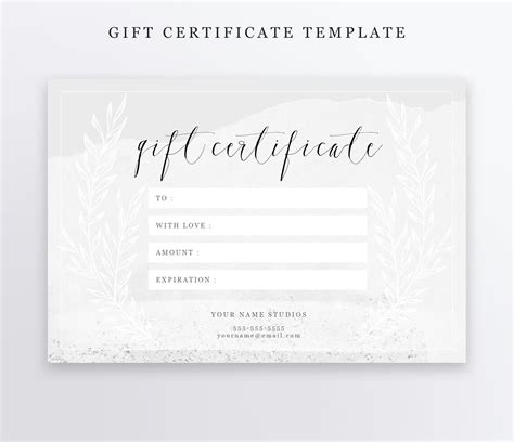 4x6 Photography Gift Certificate Template Instant Download | Etsy | Photography gift certificate ...