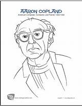 Aaron Copland  Free Famous Composer Coloring Page sketch template