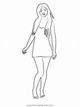 Girl Body Coloring Page sketch template