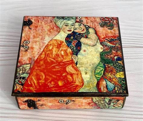 Wooden jewelry box by Gustav Klimt inspired, Gift for women, Christmas ...