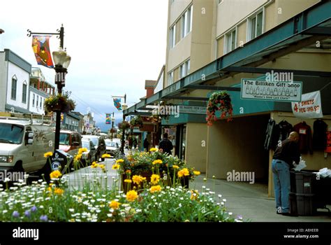 Main downtown shopping area of Juneau Alaska AK Stock Photo - Alamy