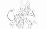Scorpion Mortal Kombat 3 Coloring Page  Free Printable Pages sketch template