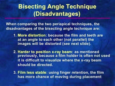 Bisecting angle technique