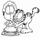 Garfield Lasagna Coloring Page Pages sketch template