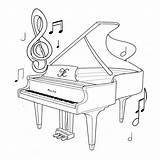 Piano And Musical Notes coloring Page Lulu Pages sketch template