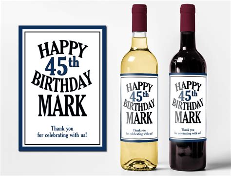 Custom Wine Bottle Labels Personalized Birthday Favors