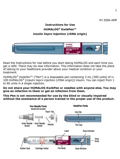 HUMALOG KWIKPEN INSTRUCTIONS FOR USE MANUAL Pdf Download | ManualsLib