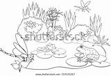 Coloring Pond Vector De stock Libre Regalías 314135267  Shutterstock sketch template