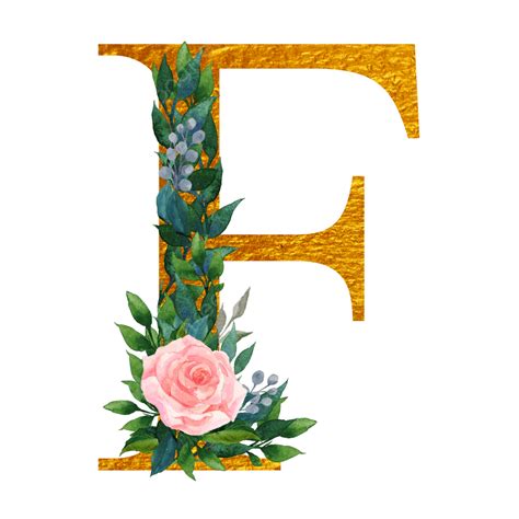 Alphabet Letter F Clipart Transparent Background, Floral Alphabet Design F With Elements, Floral ...