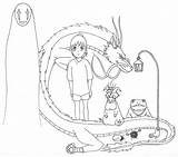 Spirited Away Haku Dragon Chibi Sketch Coloring Page sketch template