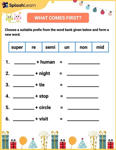 Printable Affixes Worksheets | Splashlearn