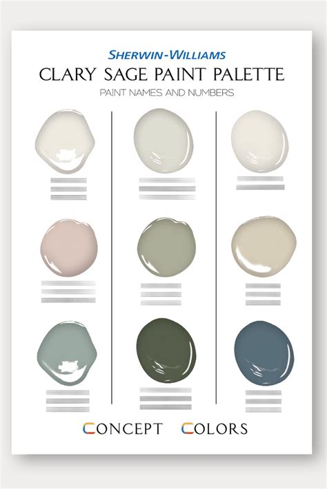 Sherwin Williams Clary Sage Palette, Complementary Whole House Paint Colors, Sage Green Color ...