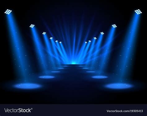 Blue spotlights on dark background Royalty Free Vector Image , #sponsored, #dark, #background, # ...