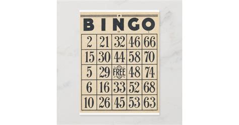 Vintage Bingo Card | Zazzle