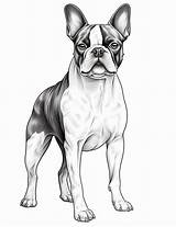 Boston Terrier  Dog Coloring Page Pet Portrait Printable sketch template
