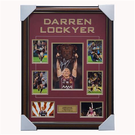 Darren Lockyer Queensland State of Origin Signed Photo Collage Framed – HT Framing & Memorabilia